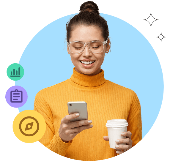 Student with phone image